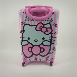 Sanrio Hello Kitty 360 degree Rolling Hard Shell Suitcase Luggage Carry On - NWT
